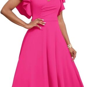 Chic Fuchsia Long Sleeve Dress